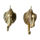 Pair of solid brass double patères