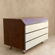 Vintage rosewood and brushed aluminium chest of drawers