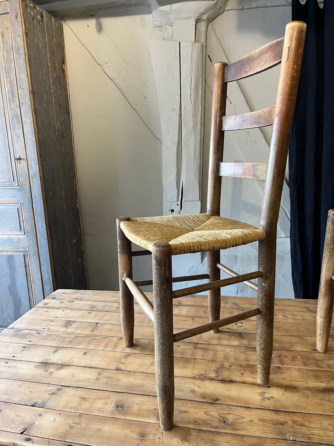 Lot of 6 straw chairs from the end of the 19th century