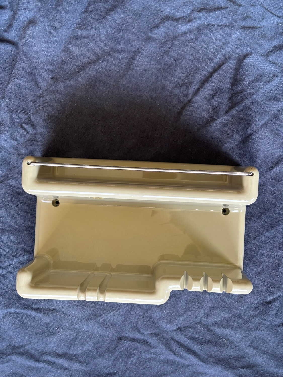 Space Age beige plastic wall shelf
