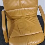 Vintage leather stacking chair by Klober Germany