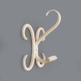 Curved white wooden coat hook, 1960s