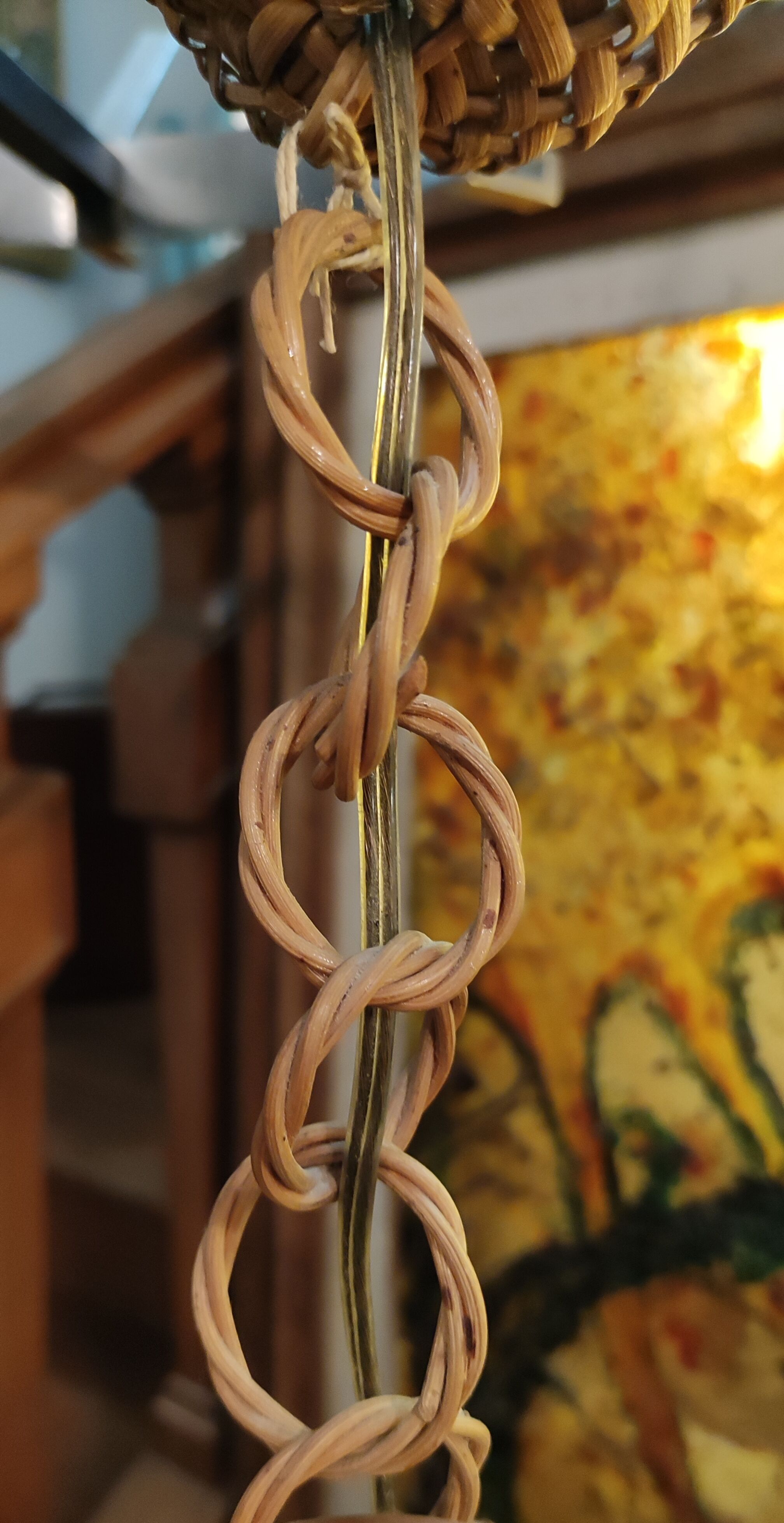 Pair of rattan suspensions 1960s-1970s