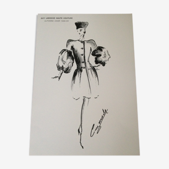 Nice illustration of mode accompanied by a press photograph by guy laroche