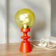 Portuguese Orange Wood & Amber Seeded Glass Table Lamp