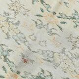 Orange Cream Floral Pattern Farmhouse Vintage Rug, 146x237Cm