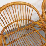 Set of 4 vintage rattan armchairs from the 60s