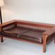 Wood and leather sofa