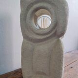 Limestone owl lamp, Albert Tormos, France, 1970s