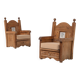 Pair of chic chalet chairs in Spanish pine, 1960s