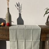 4 green rectangular napkins \u00e0 vintage tiles