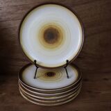 Set of 6 flat plates signed longchamp log look d 19.5 cm