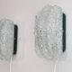 Pair of vintage Scandinavian wall lamps in bubbled glass 1960