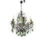 Lustre en cristal macaroni vert, années 1950
