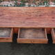 Oak farmhouse table, six drawers