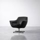Vintage Mid-Century Scandinavian Modern Black Swivel Chairs, Set of 2