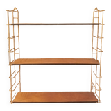 Vintage tomado string shelf, wooden trays
