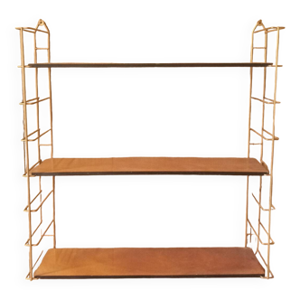 Vintage tomado string shelf, wooden trays