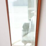 Vintage Teak Wall Mirror - Asymmetrical Scandinavian Design, 1950s