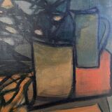Tableau nature morte cubiste 1960 signé P.Legrand