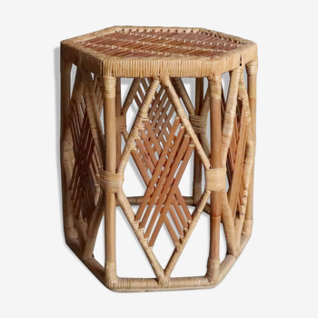 Rattan side table, 70s