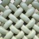 Light green woven ceramic basket Jérome Massier Vallauris