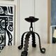 Brutalist iron candlestick Folk art