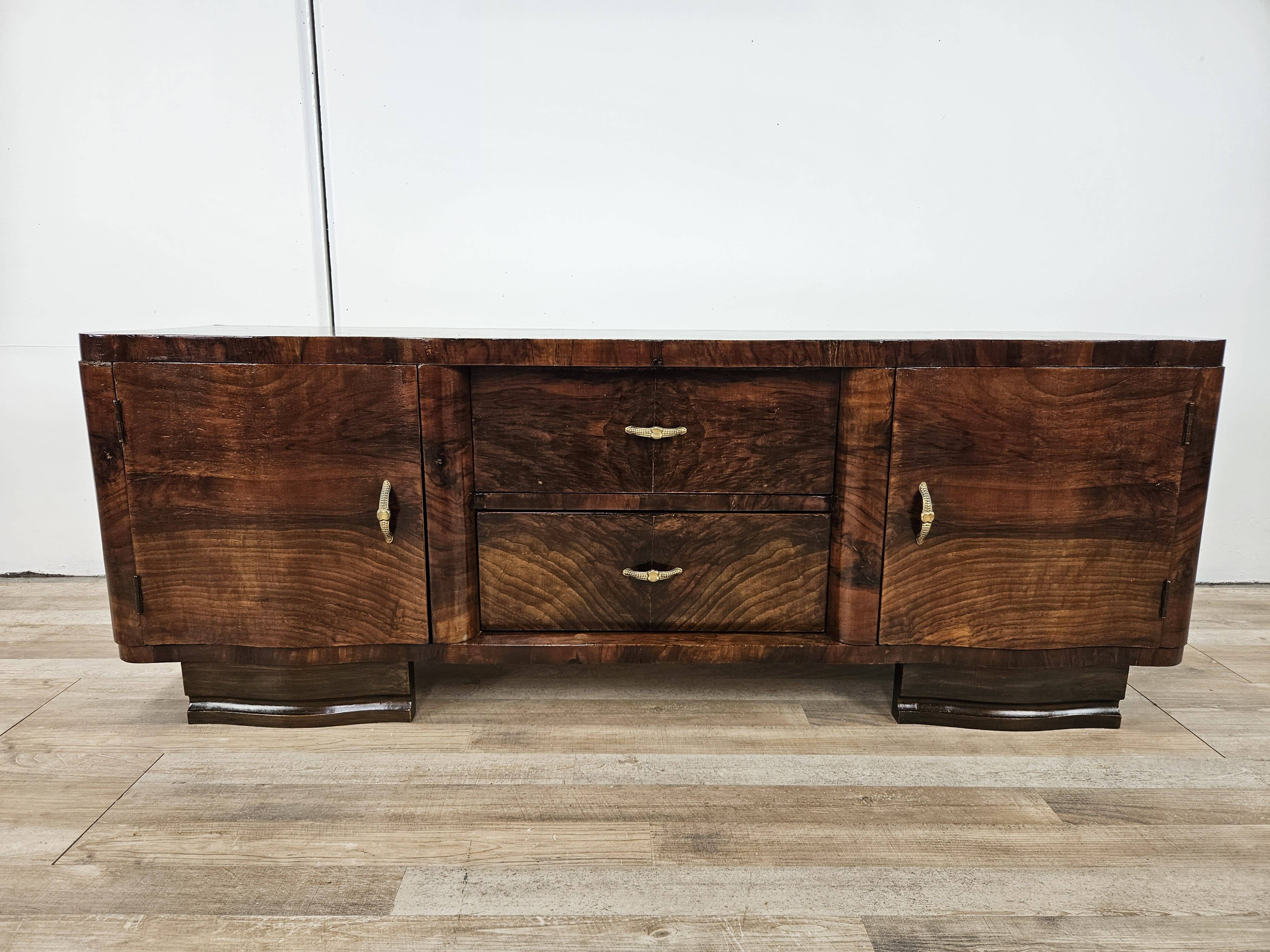 Art Decò console in mahogany burl