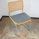 Vintage Bauhaus chair, 1980s – chrome, raffia and fabric
