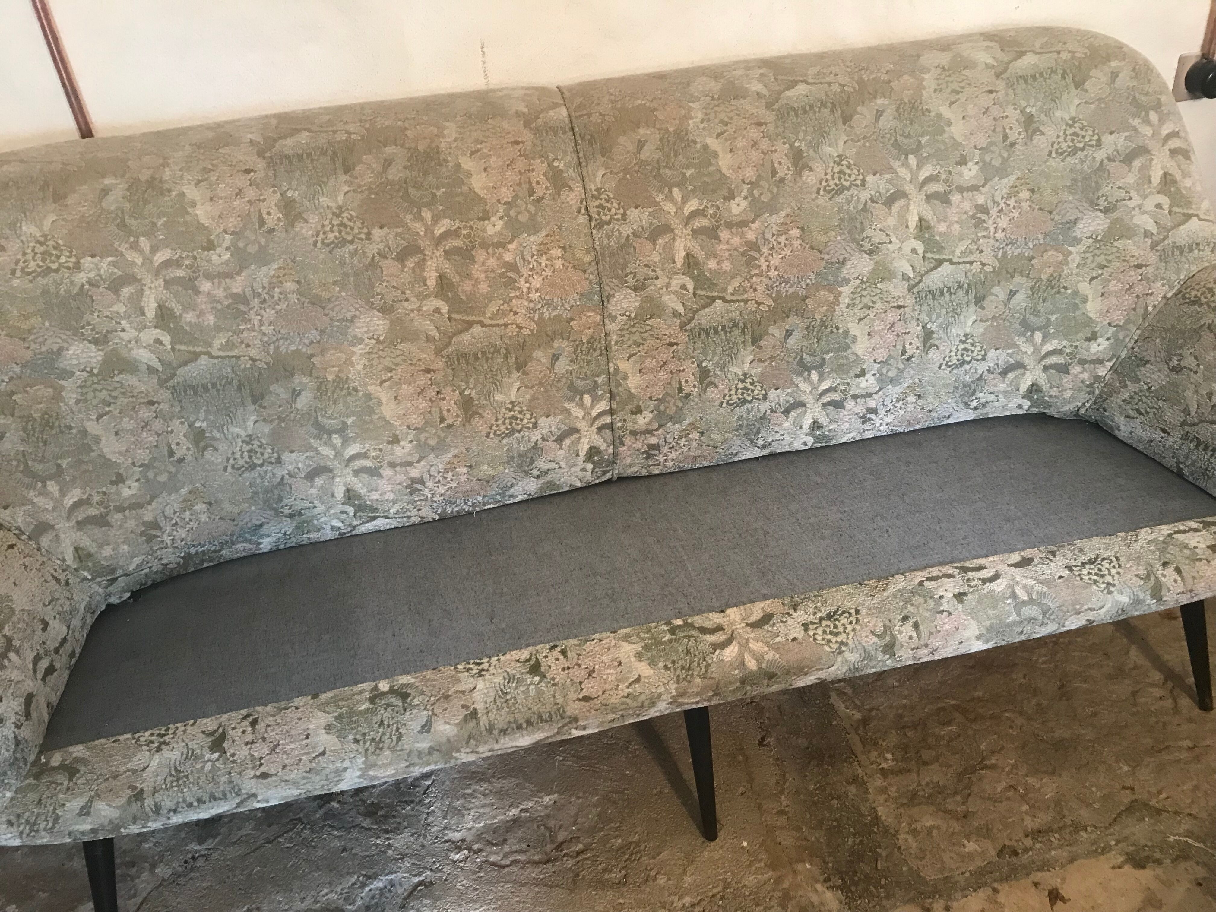 Vintage bench 1940-60's shape basket compass feet