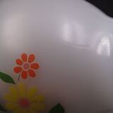 Set of 7 bowls in arcopal -flower décor - vintage around 1970