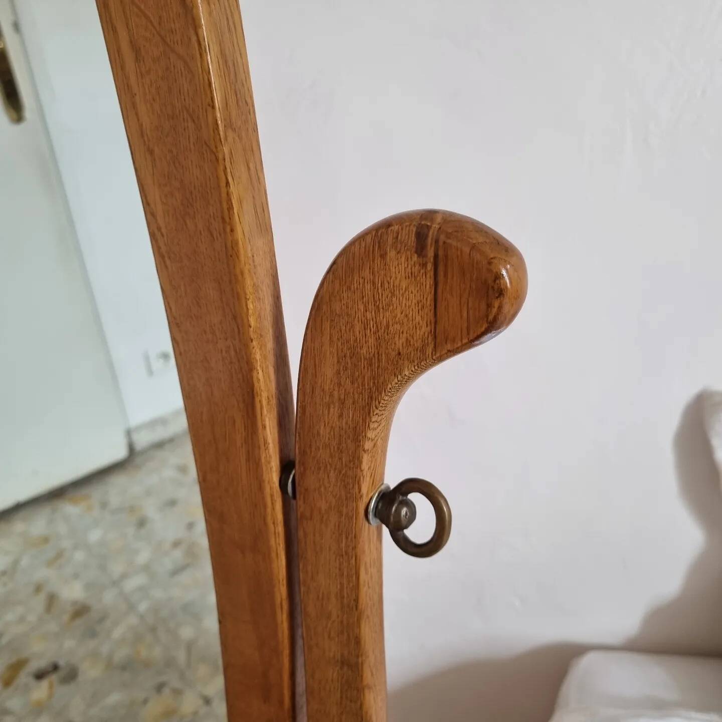 Large vintage solid wood psyche (standing mirror)