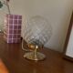 Table lamp, desk, globe in antique glass and brass base