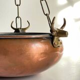 Cache-pot suspendu aux 3 buffles vintage
