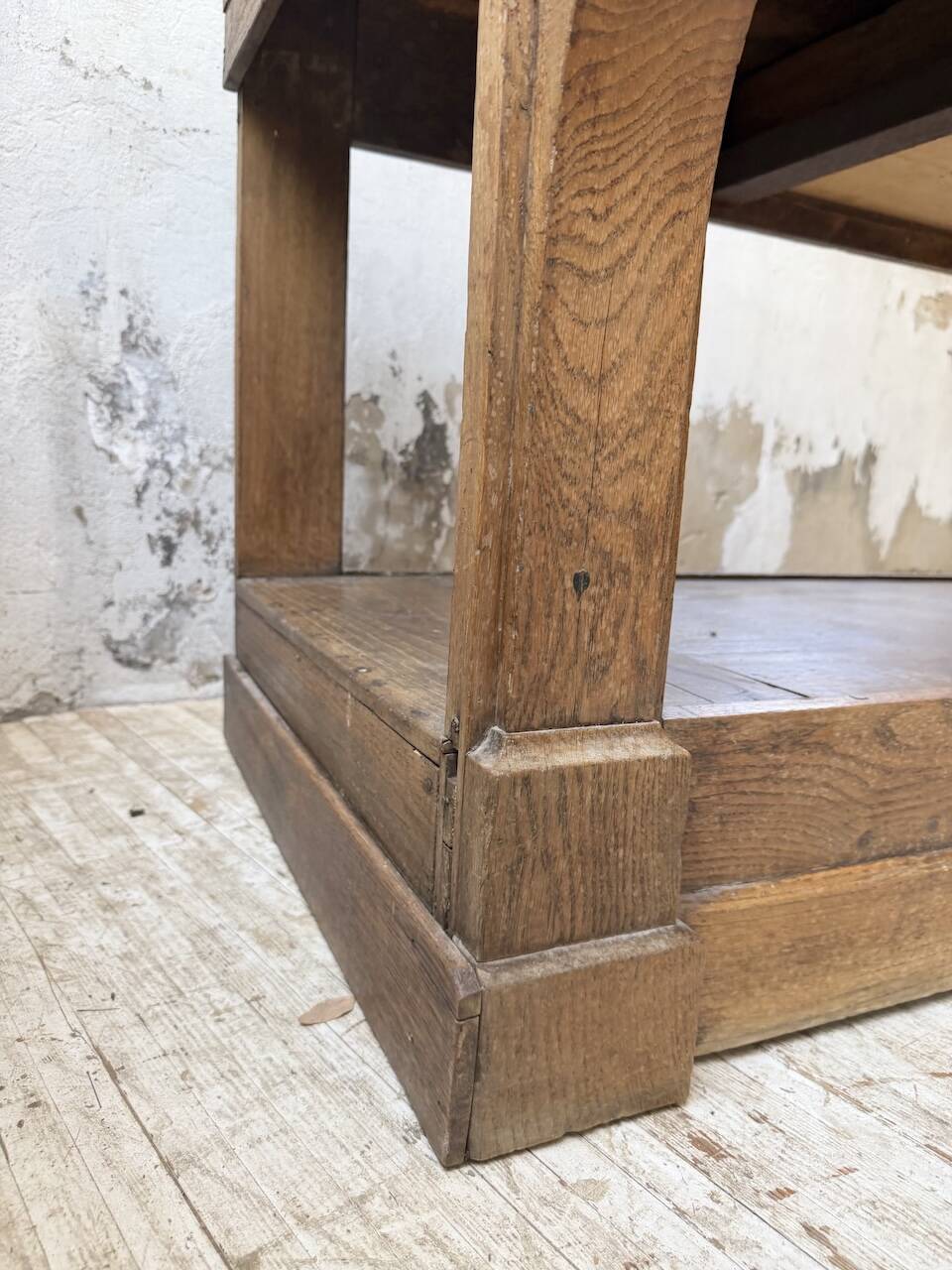 Table de gantier drapière 1900 chêne massif 330cm XL