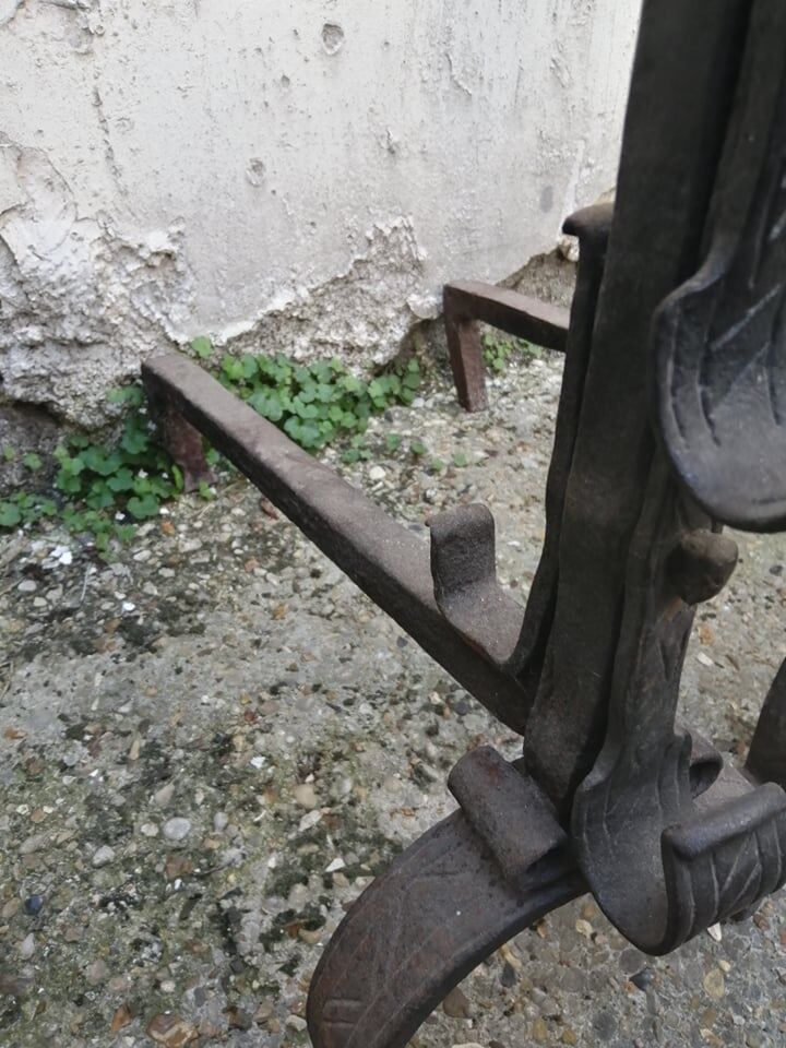 Pair of cast iron chenets