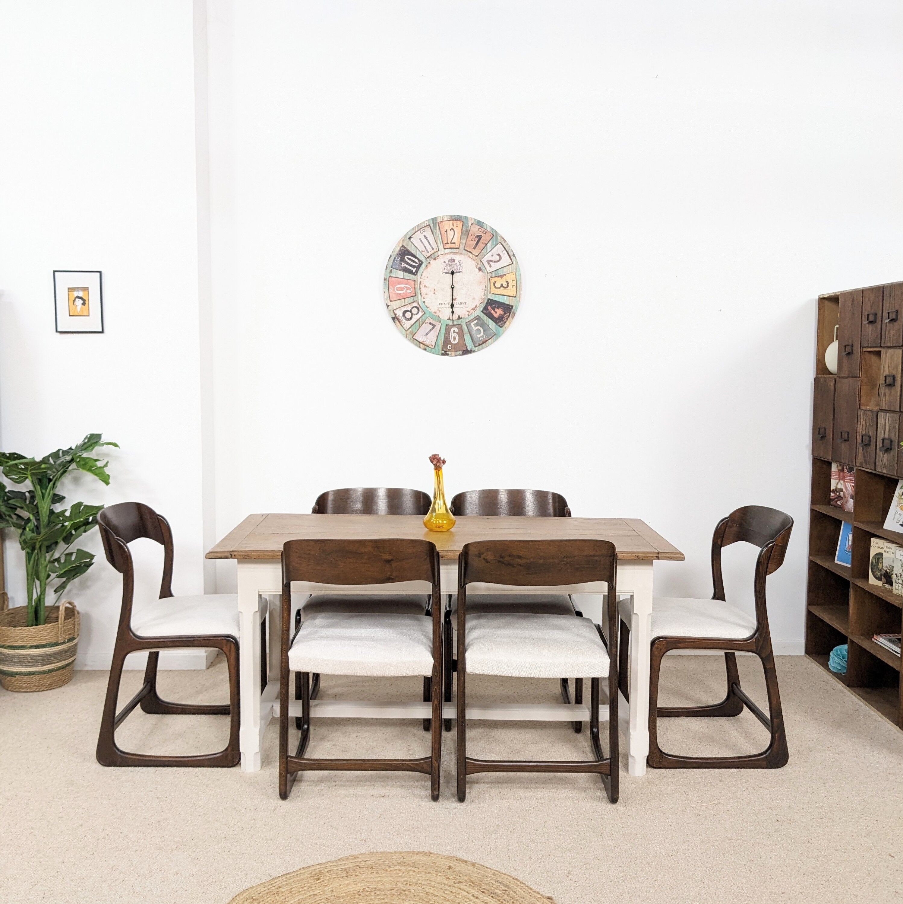 Solid wood farmhouse table