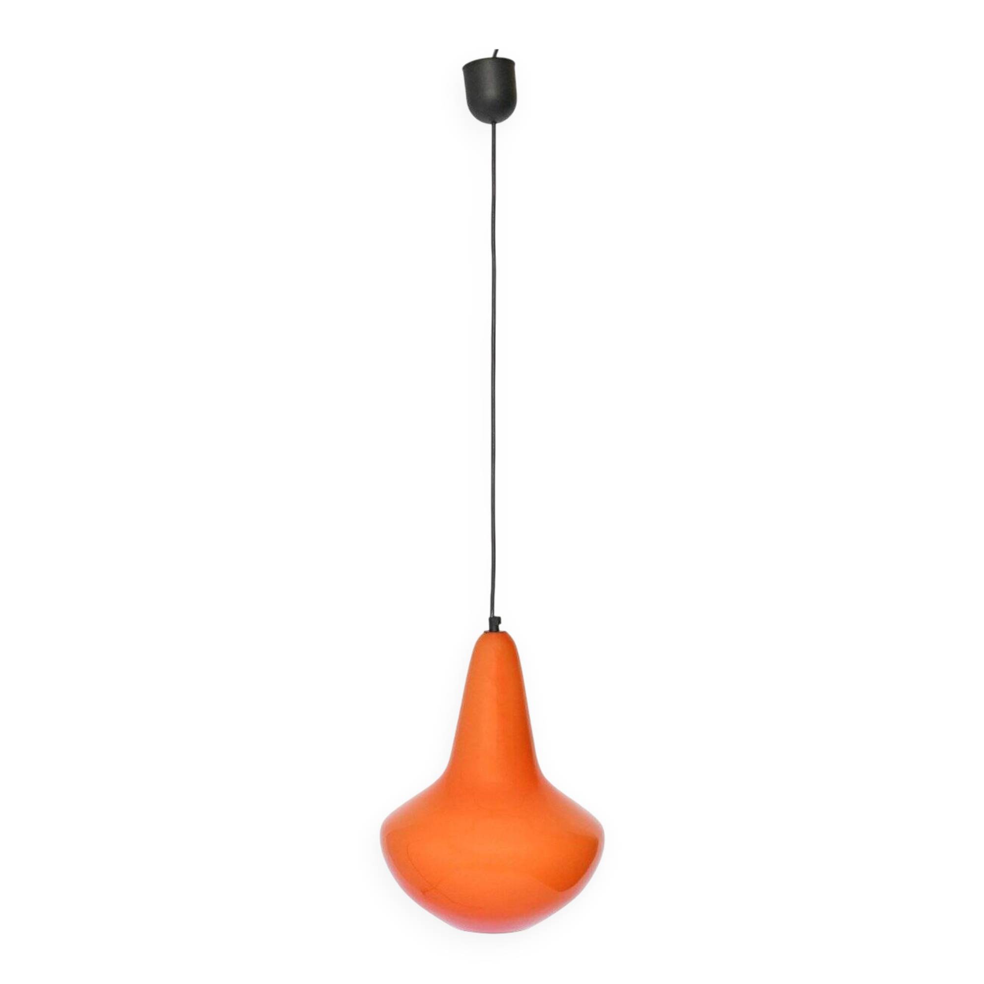 Suspension en opaline orange, années 1960
