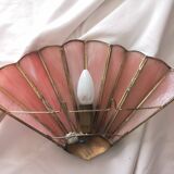 Pink opaline fan wall light