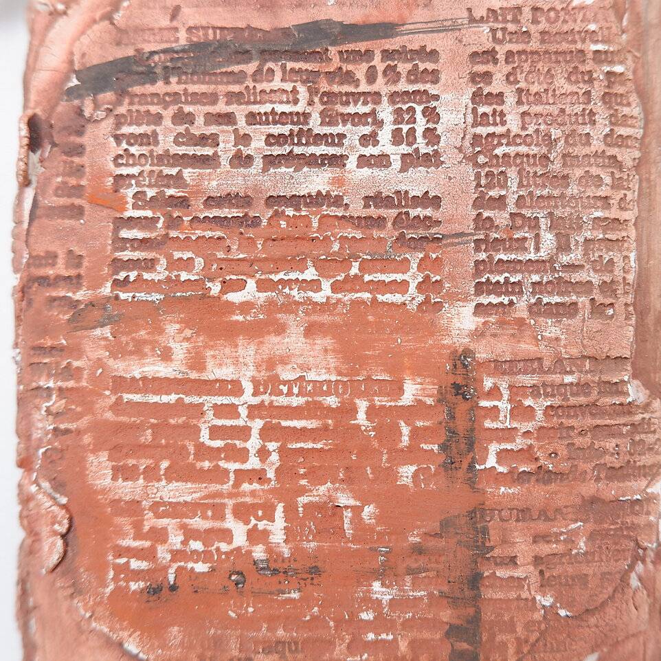 Set of 3 terracotta Books "Fond d'Atelier" N.Lebrun - Belgium 1980s