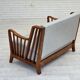 1950s, Scandinavian 2-seater sofa, reupholstered, upholstery wool, oak.