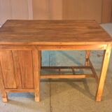 Old Burmese teak desk with 1 cabinet, 1 glass door + 1 drawer.