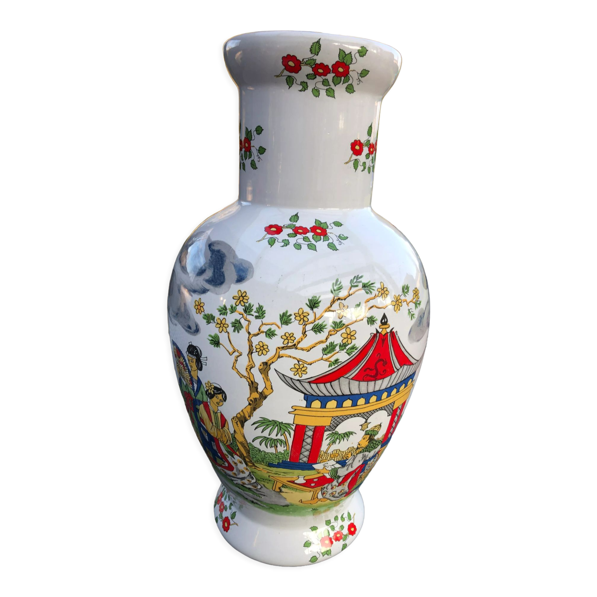 Asian motif vase