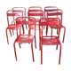 Série de 8 chaises Tolix rouge