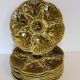 8 oyster plates barbotine Gien green color