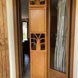 Meuble vaisselier bois et rotin