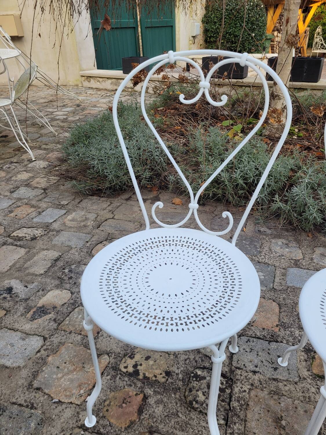 2 Chaises de jardin en fer forgé