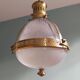 Holophane pendant lamp in prismatic glass and brass, 1920s-30s