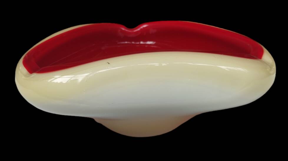 Old cup double opaline ashtray