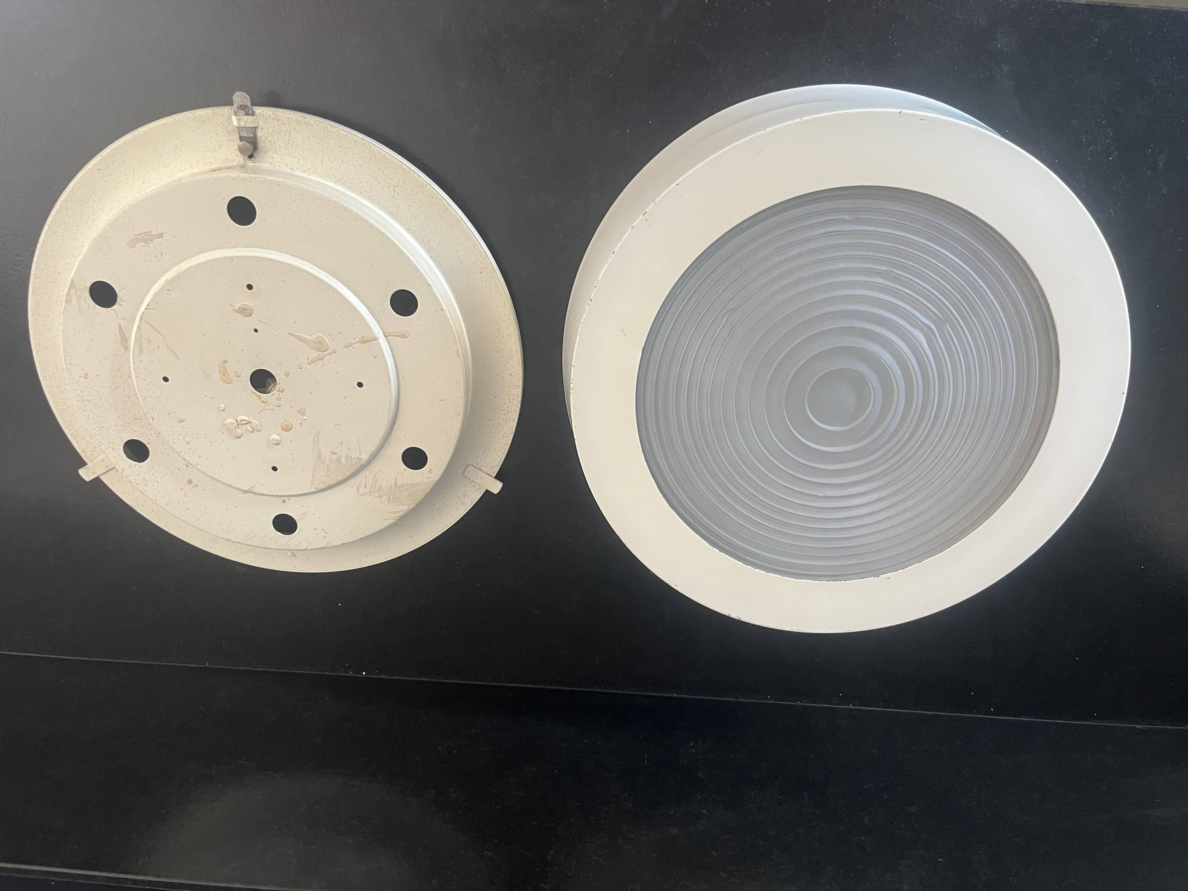 Lacquered metal Holophane ceiling light